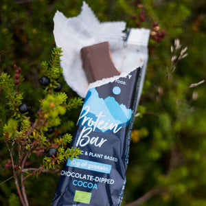 Ekologisk Proteinbar Chokladöverdrag Kakao i pappersförpackning