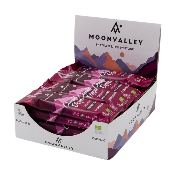 Veganska Proteinbars Chokladöverdrag Hallon 12-pack