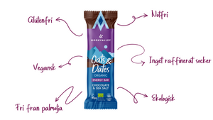 Moonvalley Oats & Dates med smak av choklad och havssalt.
